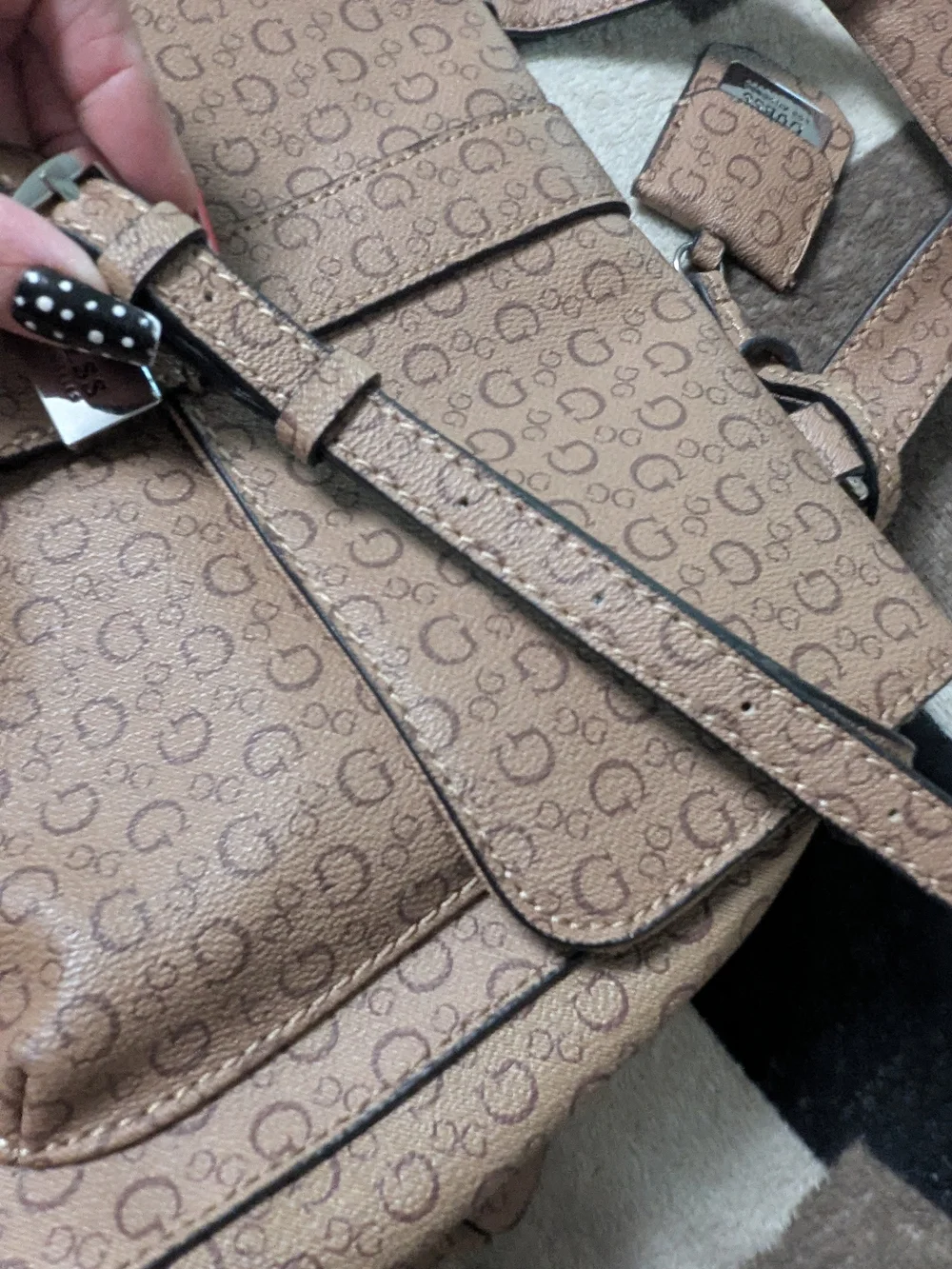 Guess tan satchel
